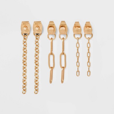 Mixed Link Chain Drop Earring Set 3pc - Universal Thread™ Gold