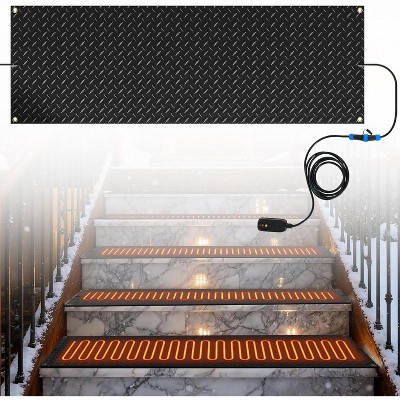 DoCred Snow Melting Mats,Non Slip PVC/Rubber Winter Heated Mat with Power Cord, 3IN/H Speed Snow for Outdoor Sidewalks, Stair Step, Decks Snow Removal