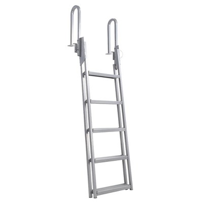 Garvee Flip Up Dock Ladder Marine Pontoon Boat Ladder 350 lbs Capacity Non-slip