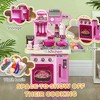 TopComfy Play Kitchen Interactive Playset with 33 Accessories and Storage for Toddler Kids 3-6 Years Imaginative Play, Pink, 16.9"*4.5"*25.6" - 2 of 4