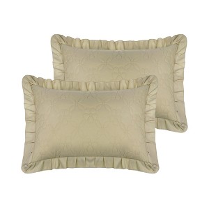 Unique Bargains Single Layer Wide Ruffles Envelope Closure Pillowcases 2 Pcs - 1 of 4
