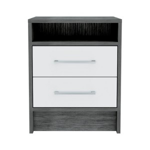 FONTOI Nightstand with Two Drawers, Side Table for Living Room Bedroom Home, White&Gray, 14.5"*20"*15.7" - 1 of 4