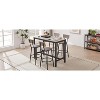 Oversart Bar Table Set with 4 Bar stools PU Soft seat with backrest, Grey, 47.24" L x 23.62" W x 35.43" H - 3 of 4