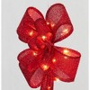 Everstar 24" UL Glittering Fabric Bow Sculpture Red, Red - 4 of 4