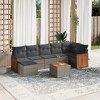 vidaXL Garden Sofa Set Grey PE rattan Large Adjustable Feet - 2 of 4