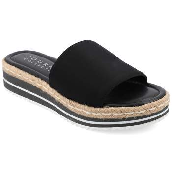 Journee Collection Womens Medium and Wide Width Rosey Tru Comfort Foam Wedge Heel Espadrille Sandals