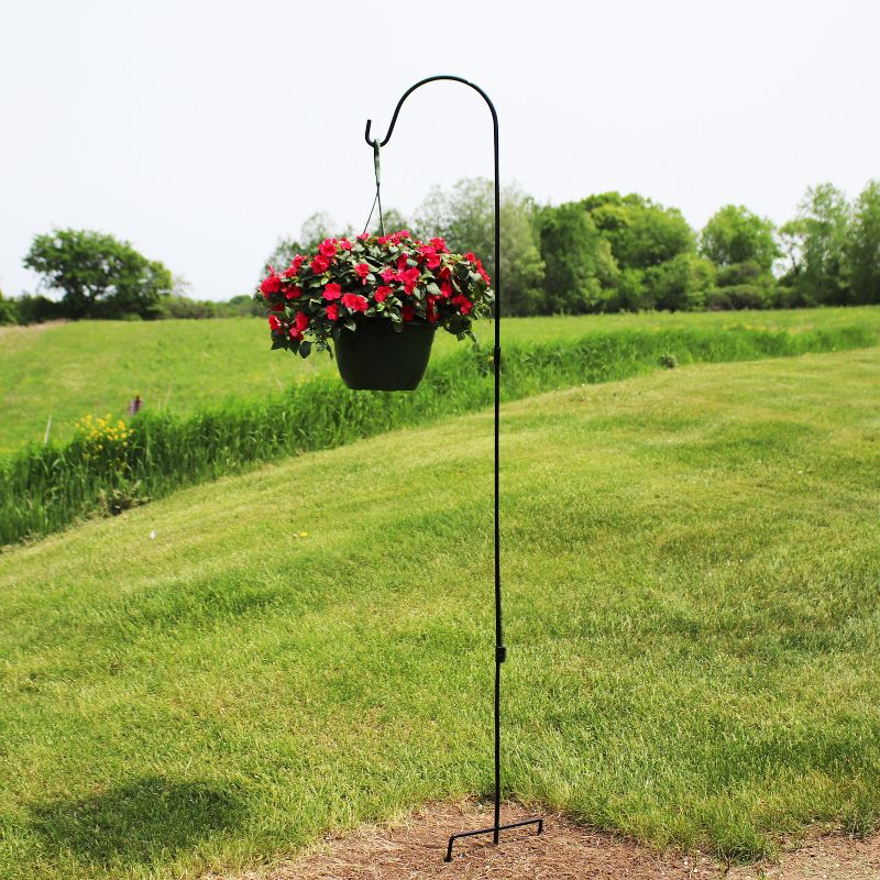 Sunnydaze Outdoor Heavy-Duty Steel Garden Hanging Bird Feeder Plant Shepherd Hooks - Black - 2pk, 3 of 10