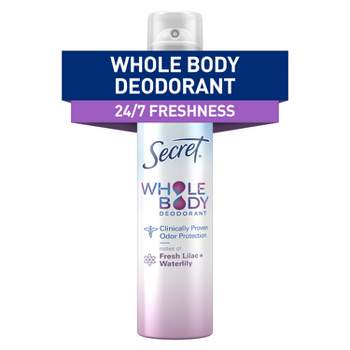 Secret Whole Body Aluminum Free Deodorant Spray - Lilac & Waterlily - 3.5oz