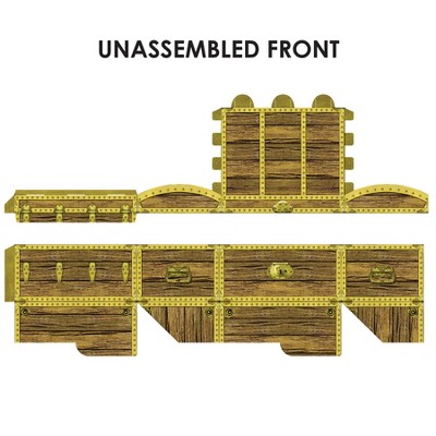 Rustic Gold and Brown Wooden Treasure Chest Box