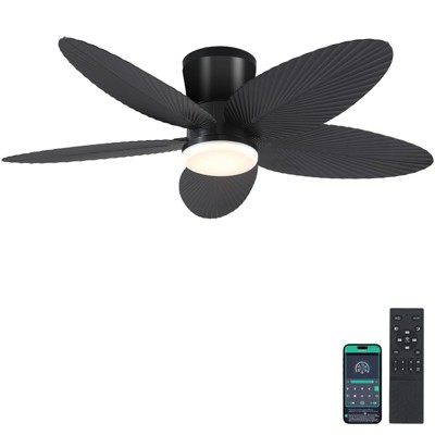 42 inch Flush Mount Palm Leaf Ceiling Fan Light