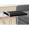 Monarch Specialties Accent Table C-Shaped End Side Snack Living Room Bedroom Metal Laminate Black Chrome Contemporary Modern - 3 of 4