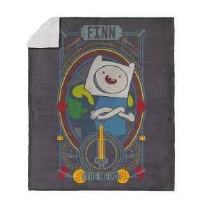 Adventure Time Silk Touch Faux Shearling Throw Blanket 50x60 Inches - 1 of 4