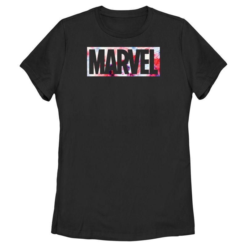 Women's Marvel Classic Patriotic Tie-Dye Logo T-Shirt, 1 of 5