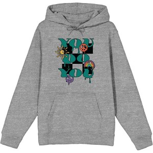 Positive Vibes You Do You Adult Long Sleeve Hoodie - 1 of 2