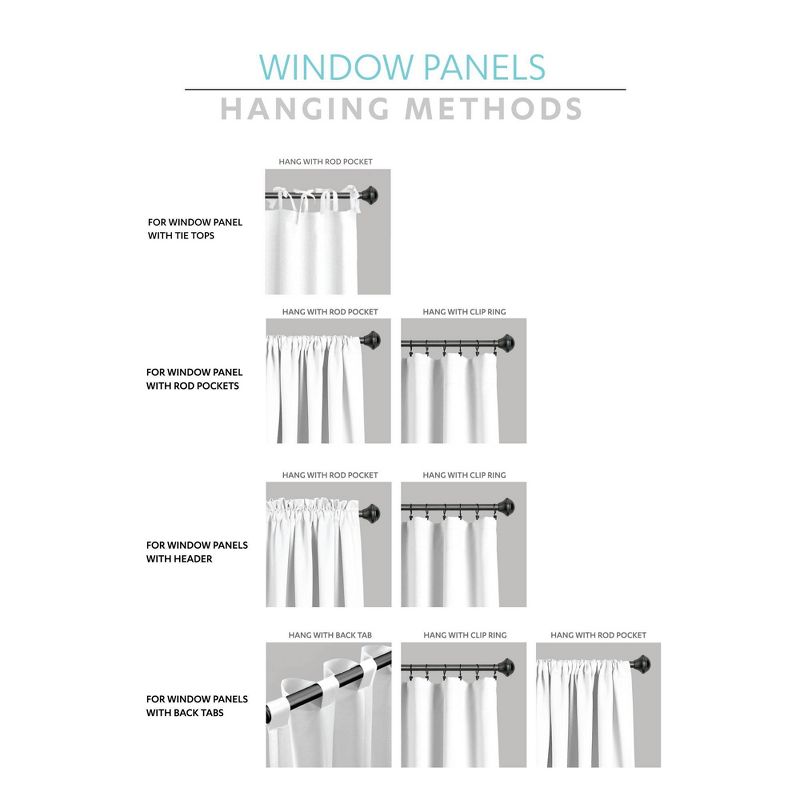 Set of 2 Allison Ruffle Rod Pocket Light Filtering Window Curtain Panels - Lush Décor, 5 of 13