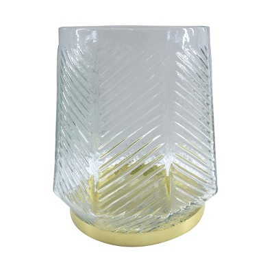 VIP Glass 8 in. Clear Textured Candle Holder