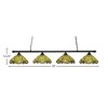 Toltec Lighting Oxford 4 - Light Island Pendant Light in  Matte Black with 16" Amber Dragonfly Art Glass Shade - 2 of 2