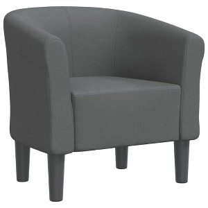 vidaXL Tub Chair - Dark Gray Fabric Accent Armchair for Living Room, Bedroom, Office - Comfortable - 1 of 4