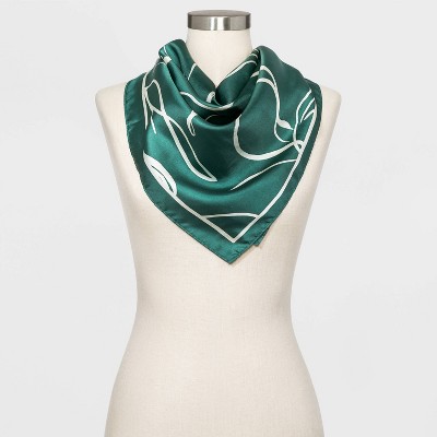 green and burgundy scarf