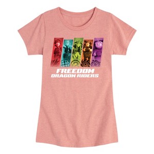 Girls' - How to Train Your Dragon - Freedom Riders Fitted Short Sleeve Graphic T-Shirt - 1 of 4