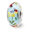 Black Bow Jewelry Fenton Sterling Silver Hand Painted Ladybug Love Glass Bead Charm - 2 of 4