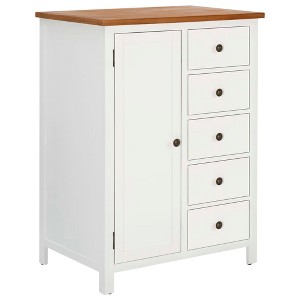 vidaXL Wardrobe 29.9 in.x20.5 in.x41.3 in. Solid Oak Wood - 1 of 4
