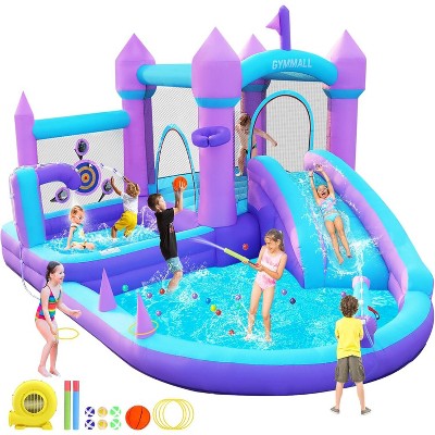 Probe Hues Inflatable Water Bounce House with Slide Kids Ball Pit Party