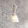 Possini Euro Design Milbury Satin Nickel Mini Pendant Light 6" Wide Modern White Alabaster Glass for Dining Room House Foyer Kitchen Island Entryway - 2 of 4