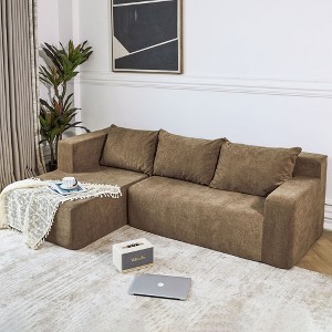 CENGHU Modular L-Shaped Sofa, Sectional Couch for 3 + 3 Seaters, Chaise Sofa Couch with Pillowcases for Living Room Free Installation - 1 of 4