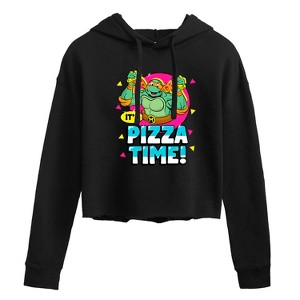 Women's - Teenage Mutant Ninja Turtles - Pizza Time Cropped Graphic Hoodie - 1 of 3