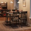 Industrial Dining Table Set for 5, Square Wood Tabletop kitchen Table with 4 Upholstered Chairs, Retro Dinner Dinette Table Set for Living Room - 4 of 4
