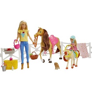 Barbie Hugs 'N' Horses Playset with Barbie & Chelsea Dolls, 15+ Accessories - 1 of 4
