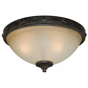 Vaxcel Halifax 2 - Light Flush Mount in  Aged Walnut - 1 of 4