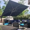 PURPLE LEAF 12ft Patio Umbrella Outdoor Square Double-Top Aluminum Umbrella Cantilever Patio Umbrella for Garden Deck Pool Patio - 2 of 4