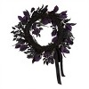 26"  Prelit LED Mini Skulls Floral Halloween Wreath Purple Lights - National Tree Company - 4 of 4