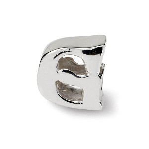 Black Bow Jewelry Sterling Silver Letter G Polished Bead Charm, 10mm - 1 of 3