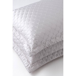 Standard Quilted Pillow Sham Pewter - Nikki Chu, Silver