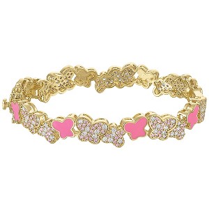 Junior Jewels 14K Gold Over Brass Cubic Zirconia Bracelet - 1 of 2