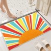 Colorful Machine Washable Area Rug, Non-Slip Indoor Carpet for Living Room, Bedroom, Modern Minimalist Front Door Mat with Sun Accent Design. - 2 of 4