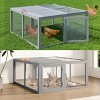 Folding Chicken Coop & Rabbit Hutch, Portable Chicken Cage Pens with Top & Side Opening Doors, Small Animal Playpen, No Assembly Required - 4 of 4