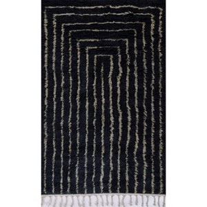 Momeni Neo Striped Geometric Handwoven Rug Navy Blue - 1 of 4