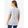 Woman Within Waffle Thermal Satin Trim Tee - 3 of 4