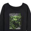 Women's - Star Wars - The Mandalorian Grogu Digital Lightweight French Terry Wide Neck Long Sleeve Graphic Shirt - 2 of 4