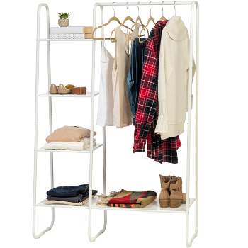 IRIS Clothing Rack Clothes Rack Metal Garment Rack with 5 Metal shelf