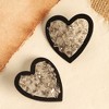 SOHI Women's Onyx Black Heart Shaped Stud Earrings - 2 of 4