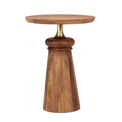 Christopher Knight Home Ember Mango Wood Round End Table, Gold/Natural