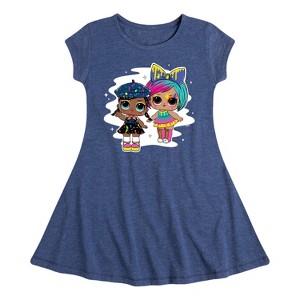 Girls' - LOL Surprise! - Drip Drop Painting Girls Fit & Flair Cap Sleeve Dress - 1 of 3