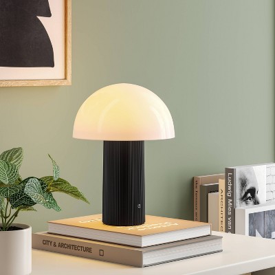Room Essentials Portable Mushroom Black Lamp with Rechargeable Battery Includes LED Light Bulb Target