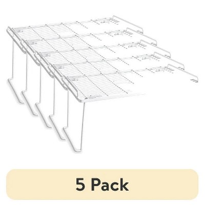 LunaLulinlk (5 pack) Folding Metal Kitchen Pantry Organization Wire Shelf, White
