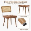 coucheta Vintage Rattan Back Dining Chair, Upholstered Kitchen Chairs with Natural Rattan Back and Upholstered Velvet Fabric, for Dining, Kitchen - 3 of 4